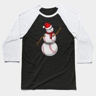 'Baseball Balls Santa Snowman' Hilarous Santa Gift Baseball T-Shirt